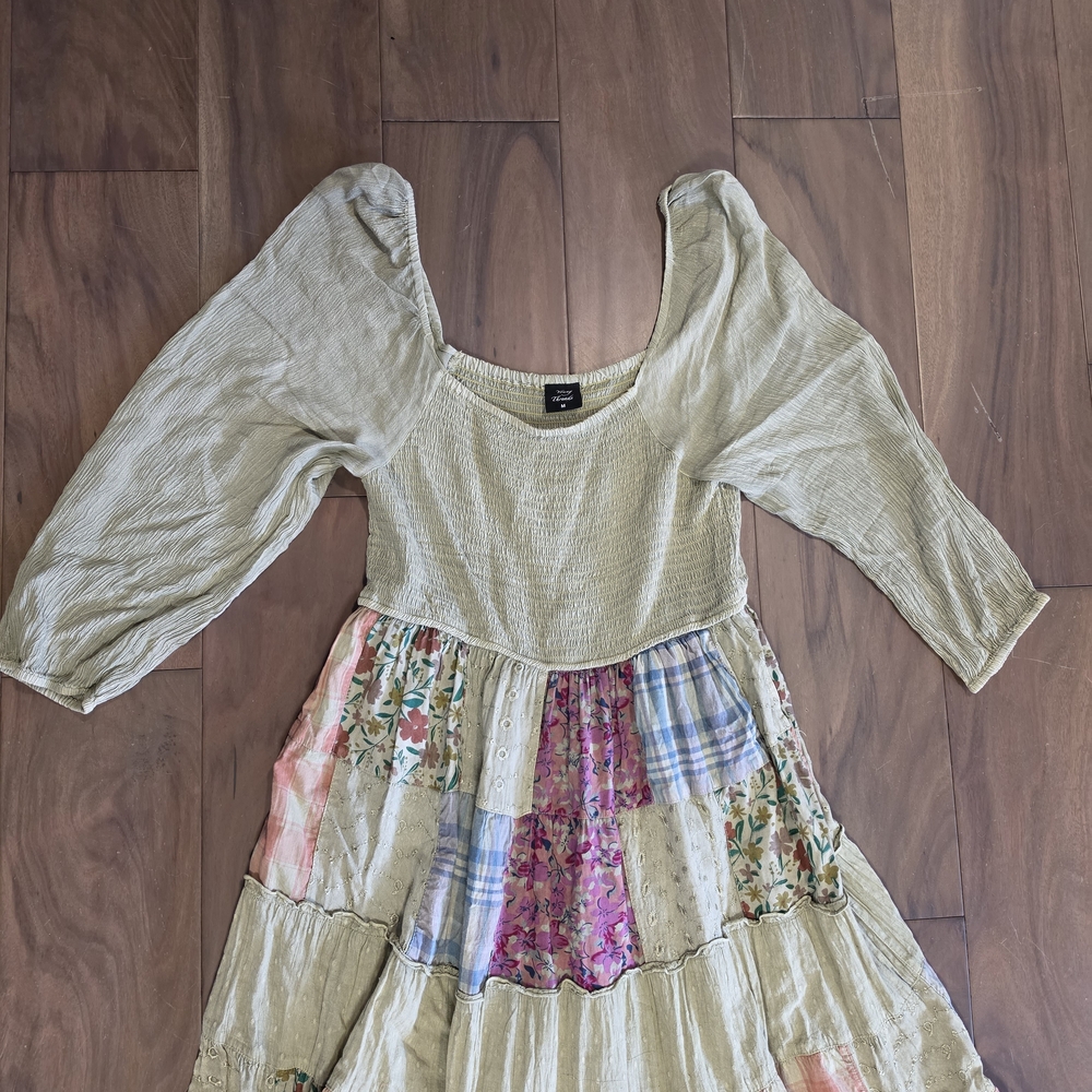 🌿 Young Threads Patchwork Maxi Dress | Boho Cott… - image 6